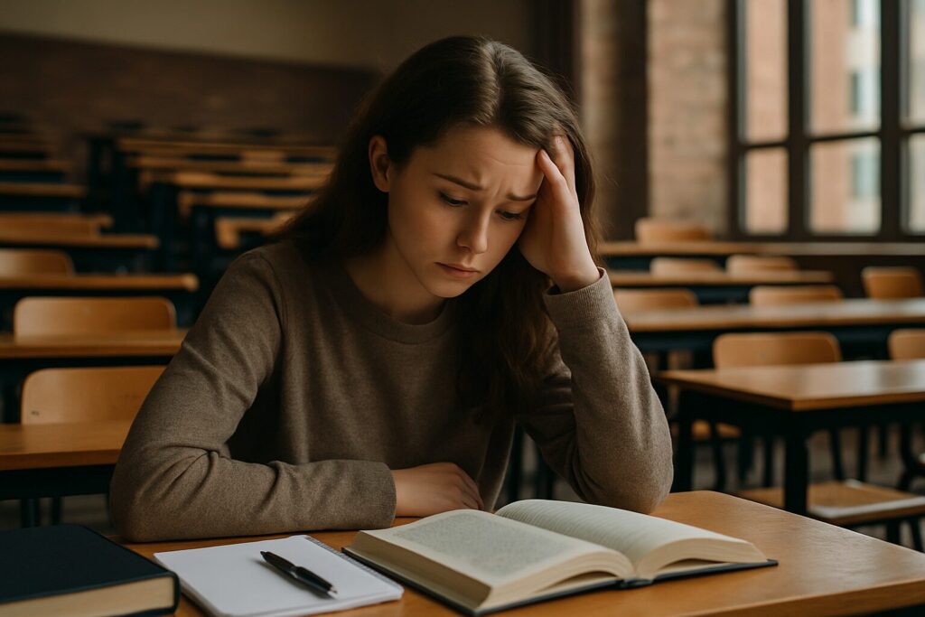 A struggling and anxious student